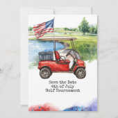 Golf 4th July Independence Day for golfer  招待状 (正面)