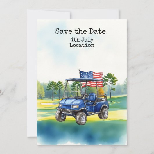 Golf  4th July Independence Day with Barbecue 招待状 (正面)