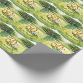 Golf 50th Birthday for golfer with cake and number ラッピングペーパー (角)