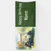 Golf 70th Birthday Banner with Golf Cart,  横断幕 (縦)