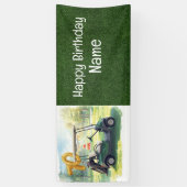 Golf 70th Birthday Banner with Golf Cart,  横断幕 (縦)