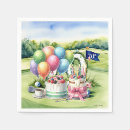 Golf 70th Birthday for golfer  スタンダードカクテルナプキン