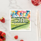 Golf 70th Birthday for golfer  スタンダードカクテルナプキン (インサイチュ)