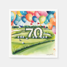Golf 70th Birthday for golfer  スタンダードカクテルナプキン