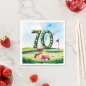 Golf 70th Birthday for golfer  スタンダードカクテルナプキン (インサイチュ)