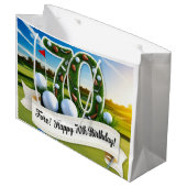 Golf 70th Birthday for golfer  ラージペーパーバッグ (正面アングル)