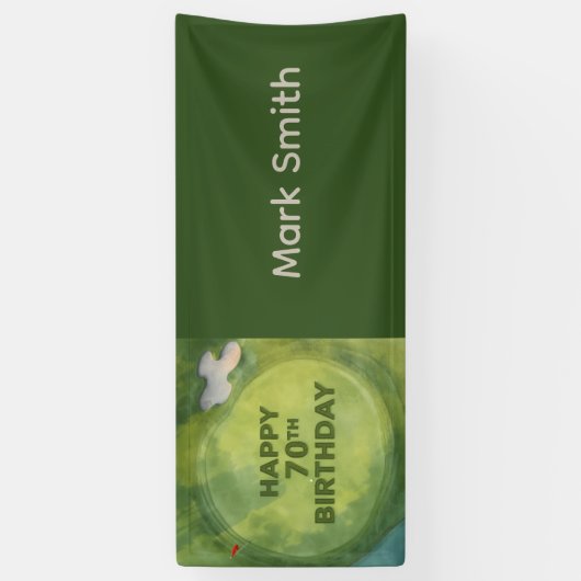 Golf  70th birthday on golf course  横断幕 (縦)