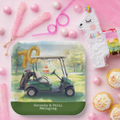 Golf 70th birthday Par Tee Golfer party ペーパープレート (パーティー)