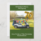 Golf 70th birthday Par Tee Golfer party Invitation 招待状 (正面)