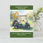 Golf 70th birthday Par Tee Golfer party Invitation 招待状 (スタンド正面)