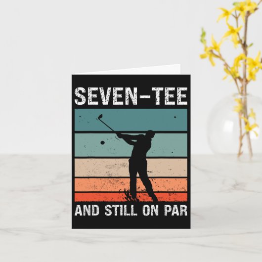 Golf 70th Birthday Party Seven-tee And Still On Pa カード (黄色い花)