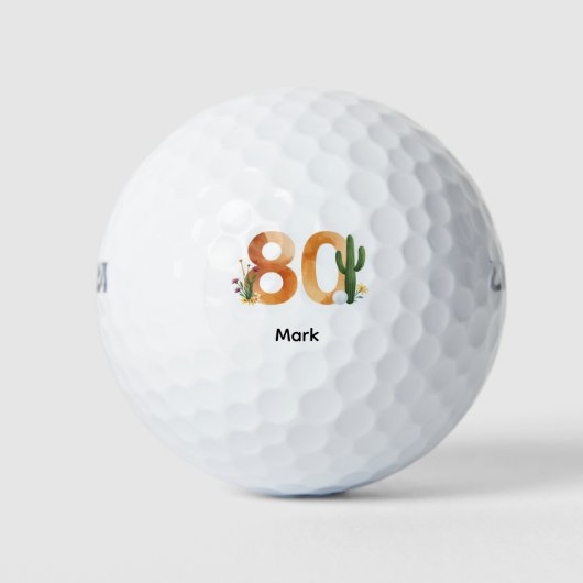Golf 80th Birthday Arizona themed ゴルフボール (正面)