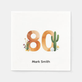 Golf 80th Birthday with golf ball Arizona golfer スタンダードカクテルナプキン