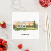 Golf 80th Birthday with golf ball Arizona golfer スタンダードカクテルナプキン (インサイチュ)