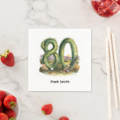 Golf 80th Birthday with golf ball  Arizona golfer スタンダードカクテルナプキン (インサイチュ)