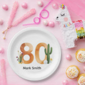 Golf 80th Birthday with golf ball  Arizona golfer ペーパープレート (パーティー)