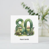Golf 80th Birthday with golf ball for golfer カード (スタンド正面)