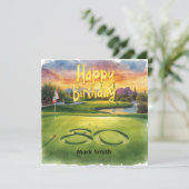 Golf 80th Birthday with golf ball for golfer カード (スタンド正面)