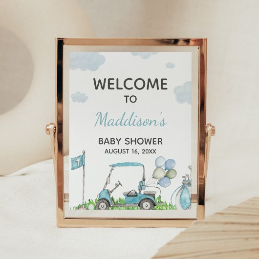 Golf A Little Putter Baby Shower Welcome Sign ポスター