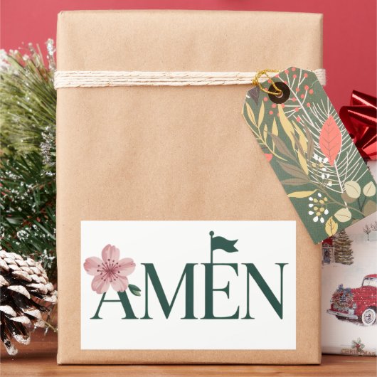 Golf Amen Pink Golf Tournament Birthday Party Girl 長方形シール (クリスマス)