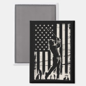 Golf American Flag Gifts Birthday Father's Day マグネット (正面/裏面)