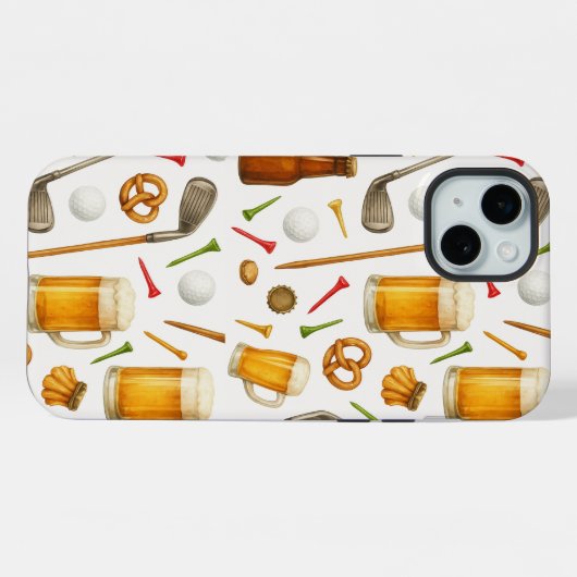 Golf and Beer for Golfer  iPhoneケース (裏面横)