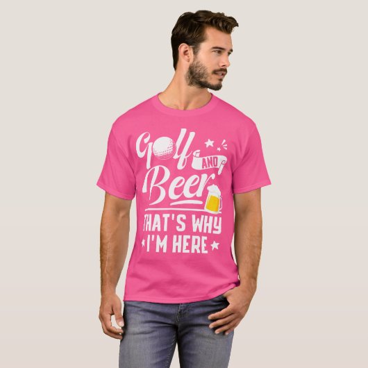 Golf And Beer Funny Fathers Day Drinking Birthday  Tシャツ (正面フル)