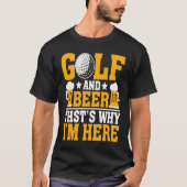 Golf and Beer Joke Dad Fathers Day Drinking Tシャツ (正面)