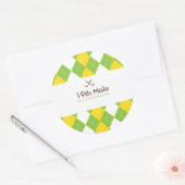 Golf Argyle Gift Label Sticker ラウンドシール (封筒)