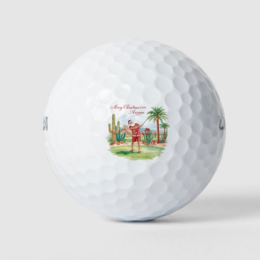 Golf Arizona Christmas Greeting ゴルフボール (正面)