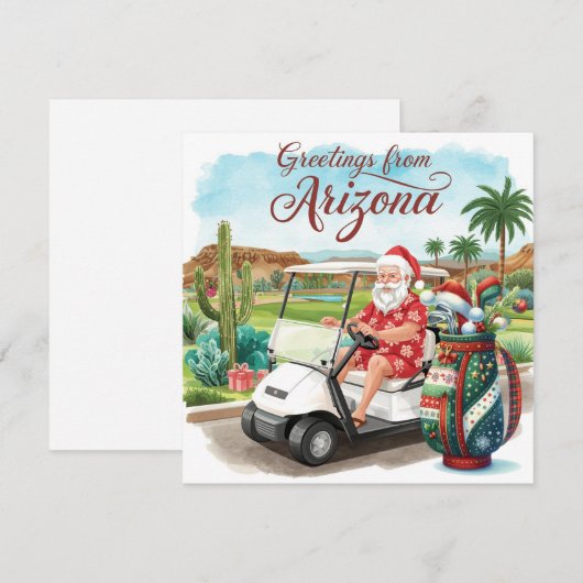Golf Arizona  Christmas Greeting  シーズンカード (正面/裏面)
