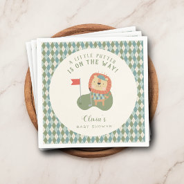 Golf Baby Shower A Little Putter Preppy Argyle   スタンダードカクテルナプキン