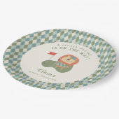 Golf Baby Shower A Little Putter Preppy Argyle   ペーパープレート (アングル)