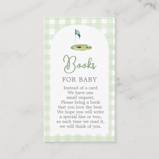 Golf Baby Shower Books for Baby Card エンクロージャーカード (正面)