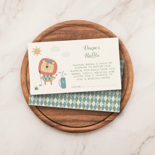 Golf Baby Shower Diaper Raffle Little Putter エンクロージャーカード