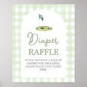 Golf baby shower Diaper Raffle sign ポスター (正面)