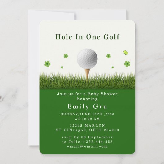Golf Baby Shower Invitation 招待状 (正面)