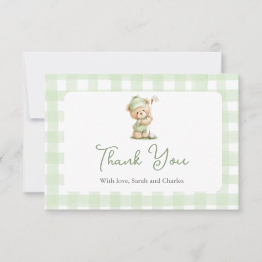 Golf  Baby Shower Thank You Card サンキューカード (正面)