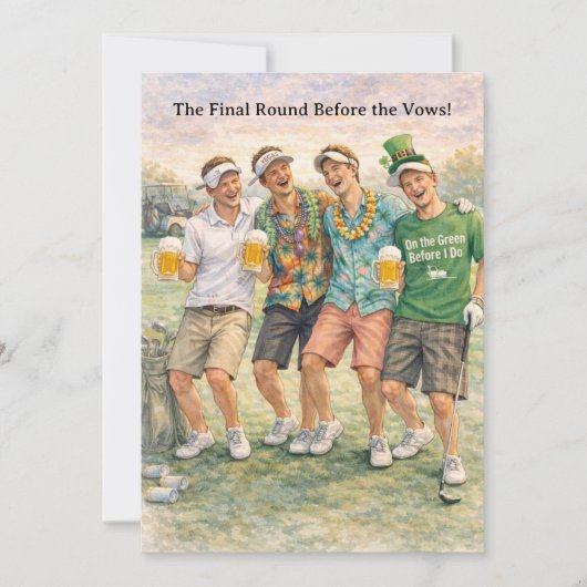 Golf Bachelor Party Celebration 招待状 (正面)
