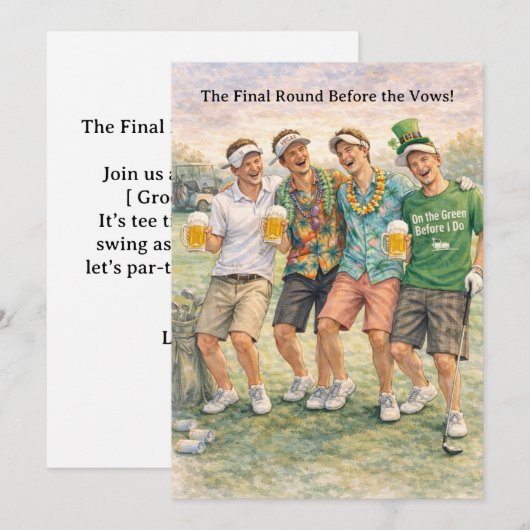 Golf Bachelor Party Celebration 招待状 (正面/裏面)