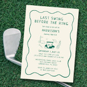 Golf Bachelor Party Hand Drawn Last Swing Green 招待状