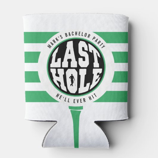 Golf Bachelor Party Last Hole He'll Ever Hit White 缶クーラー (裏面)
