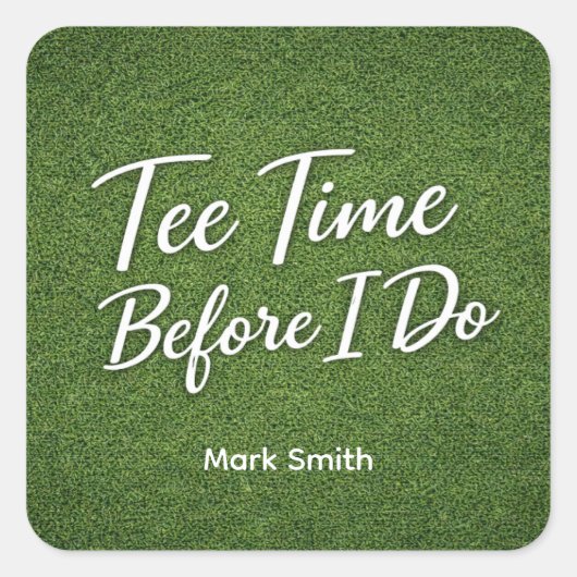 Golf Bachelor Party on Green  スクエアシール (正面)