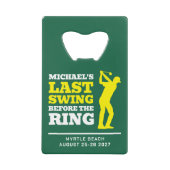 Golf Bachelor Party Stainless Steel Bottle Opener クレジットカード栓抜き (正面)