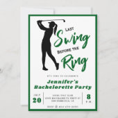 Golf Bachelorette Party Last Swing Before the Ring 招待状 (正面)