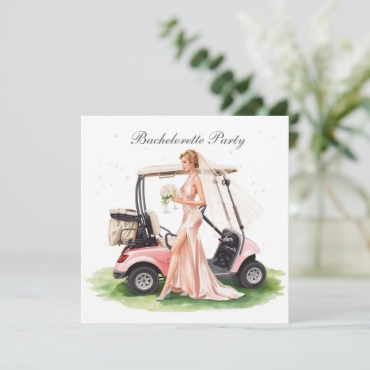 Golf Bachelorette Party on golf course 招待状 (スタンド正面)