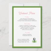 Golf Bachelorette weekend with itinerary 招待状 (裏面)