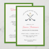 Golf Bachelorette weekend with itinerary 招待状 (正面/裏面)