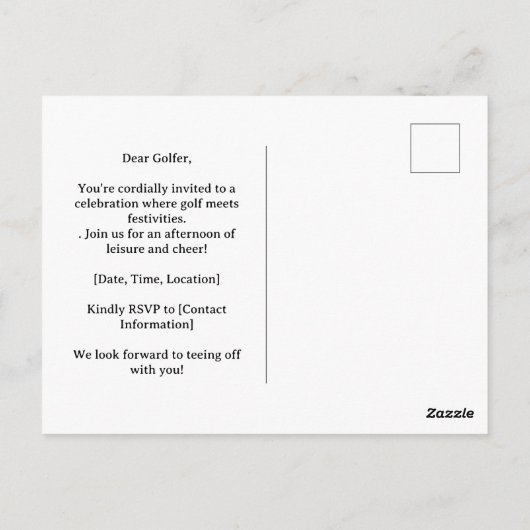 Golf  Bachelorette woman golfer is golfing  ポストカード (裏面)