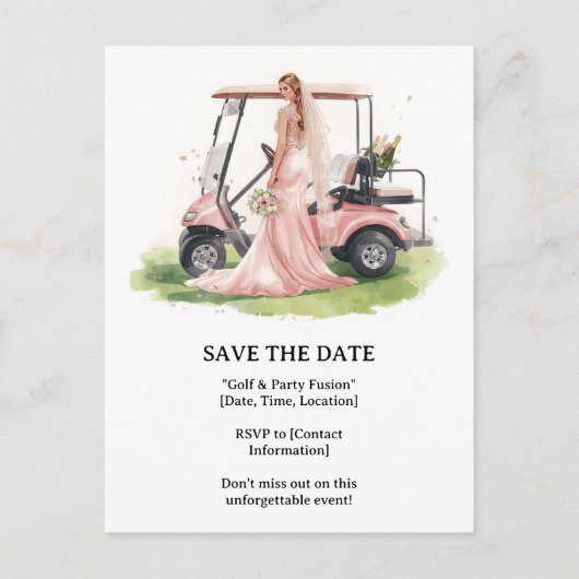 Golf  Bachelorette woman golfer is golfing  ポストカード (正面)